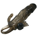 BAILE - BRAVE MAN PENIS COVER WITH CLIT AND ANAL STIMULATION DOUBLE BULLET BLACK 16.5 CM 5 