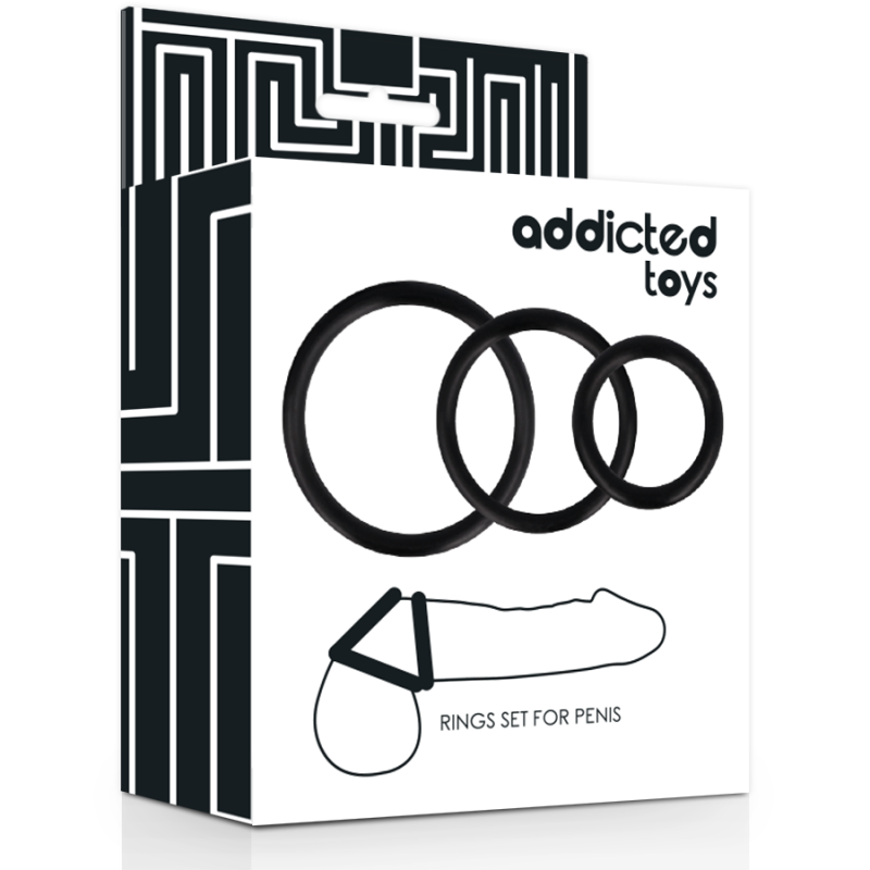 ADDICTED TOYS - RINGSET FÜR PENIS SCHWARZ 3 