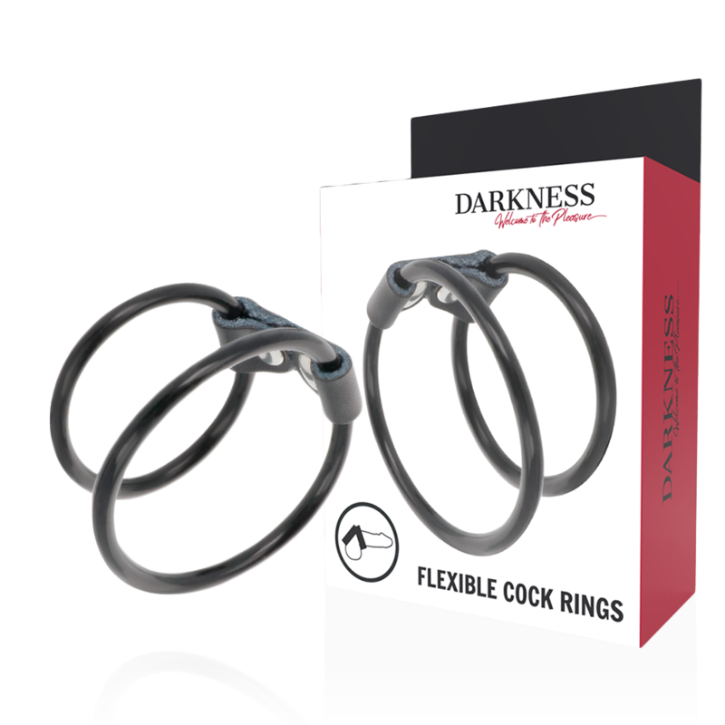 DARKNESS - DOUBLE FLEXIBLE PENIS RING 1 