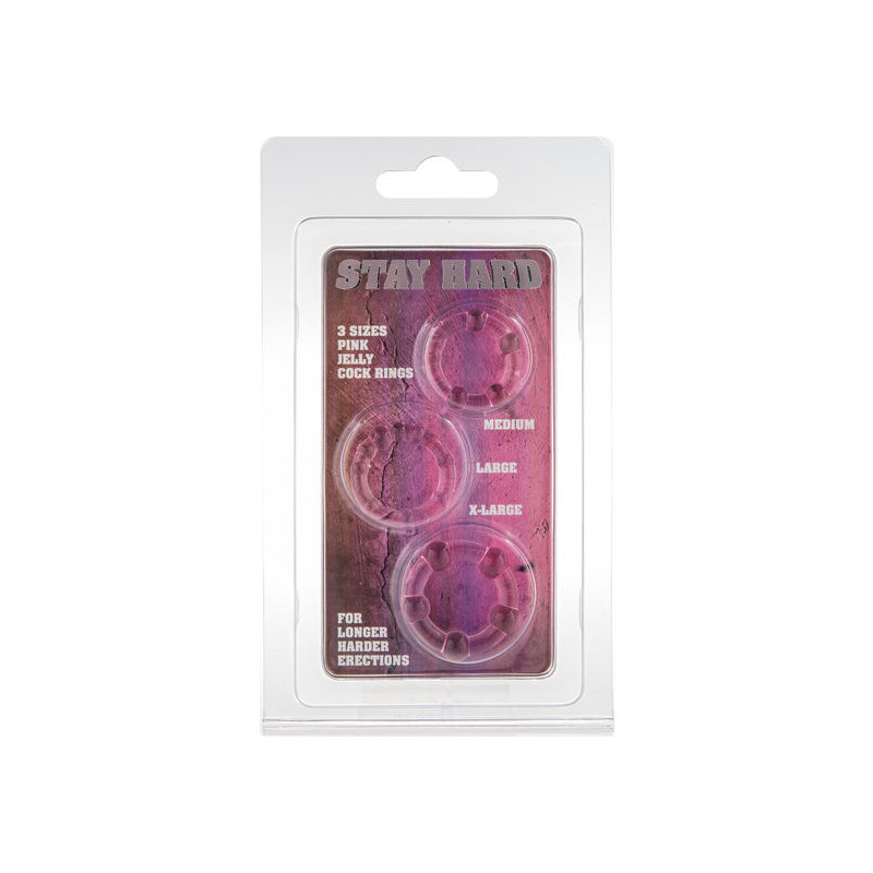 SEVEN CREATIONS - SET OF THREE PINK PENIS RINGS 1 