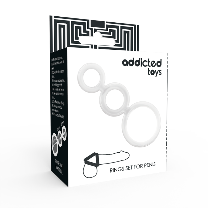 ADDICTED TOYS - ENSEMBLE DANNEAU POUR PÉNIS TRANSPARENT 3 