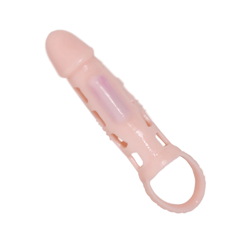 BAILE - PENIS EXTENDER COVER WITH VIBRATION AND NATURAL STRAP 13.5 CM 2 