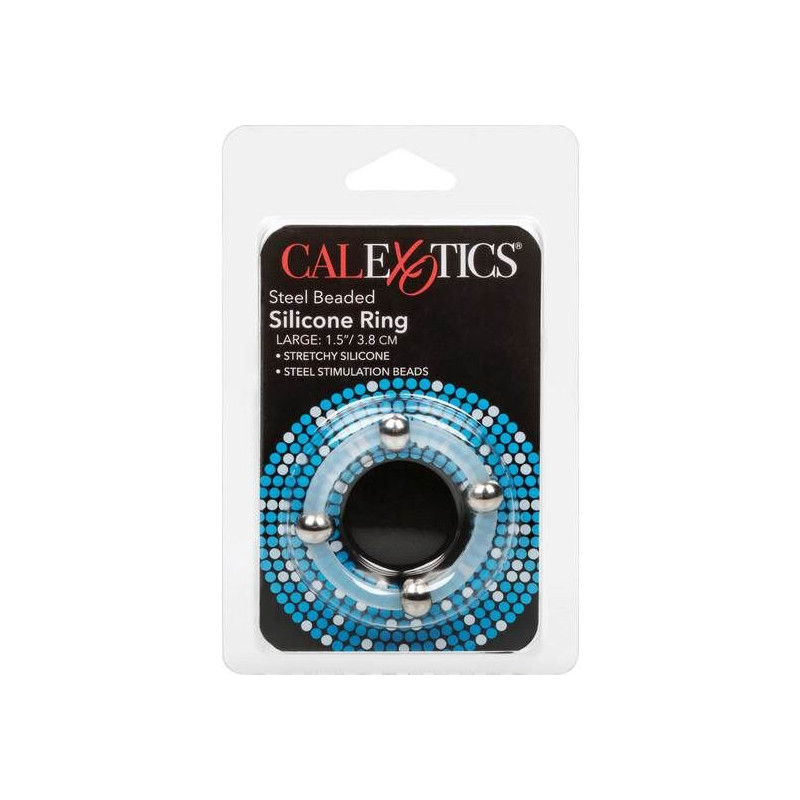 CALEXOTICS - BAGUE EN SILICONE PERLÉE ACIER L 2 