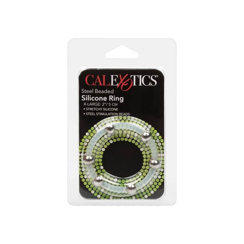 CALEXOTICS - ANELLO IN SILICONE CON PERLINE IN ACCIAIO XL 1 