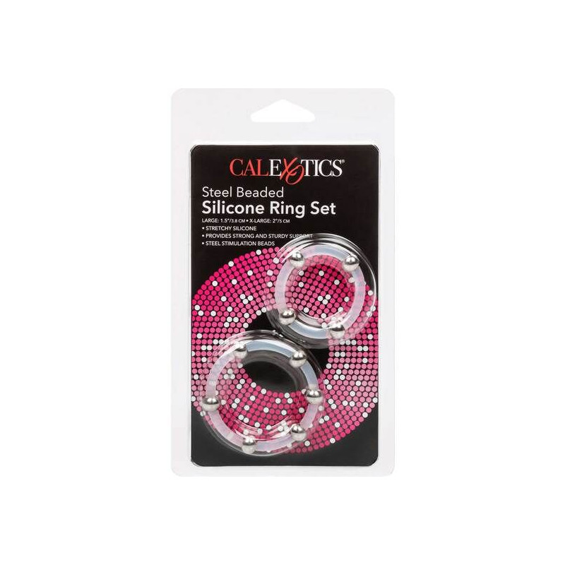 CALEXOTICS - STEEL BEADED SILICONE RING SET 2 