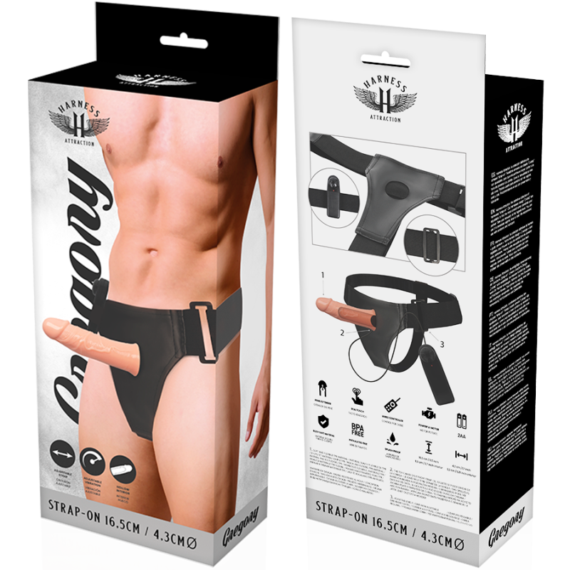 HARNESS ATTRACTION - GREGORY HOLLOW RNES WITH VIBRATOR 16.5 CM -O- 4.3 CM 6 