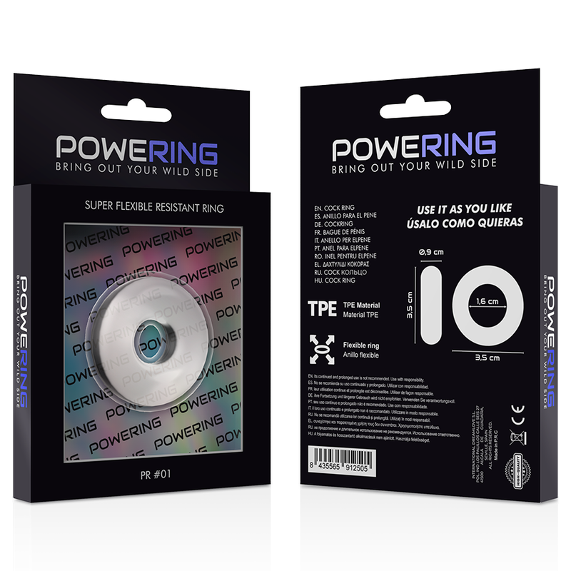 POWERING - ANELLO PER PENE SUPER FLESSIBILE E RESISTENTE 3,5 CM TRASPARENTE 11 