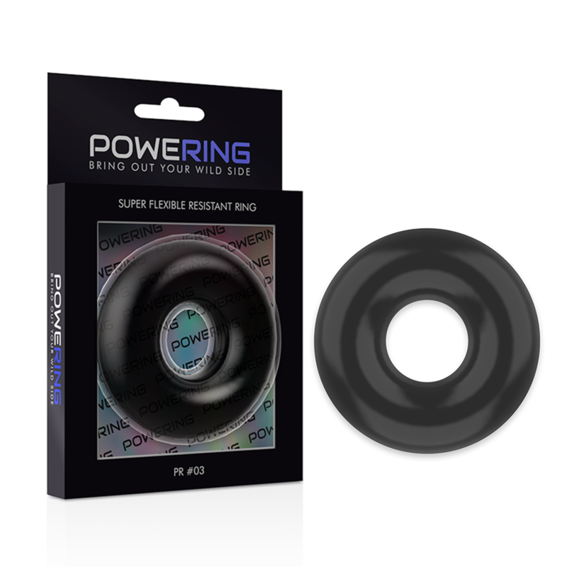 POWERING - ANNEAU PÉNIS SUPER FLEXIBLE ET RÉSISTANT 5CM PR03 NOIR 5 