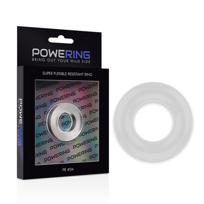 POWERING - ANNEAU PÉNIS SUPER FLEXIBLE ET RÉSISTANT 3,8CM PR04 CLAIR 5 