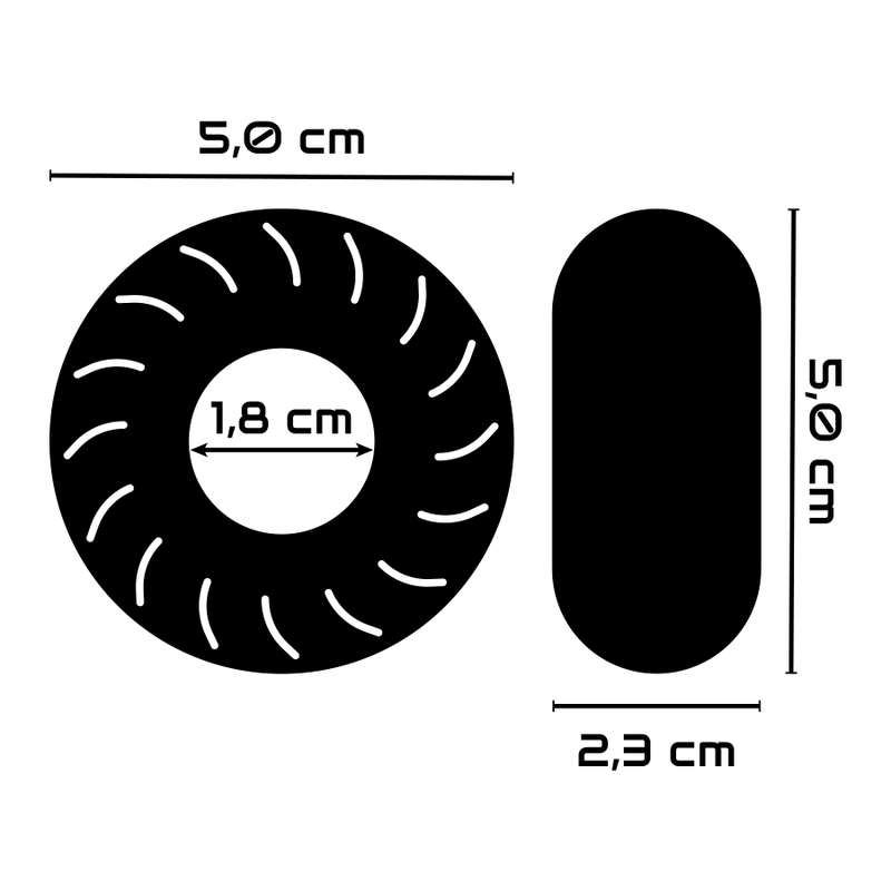 POWERING - SUPER FLEXIBLER UND WIDERSTANDSFÄHIGER PENISRING 5CM PR08 SCHWARZ 2 