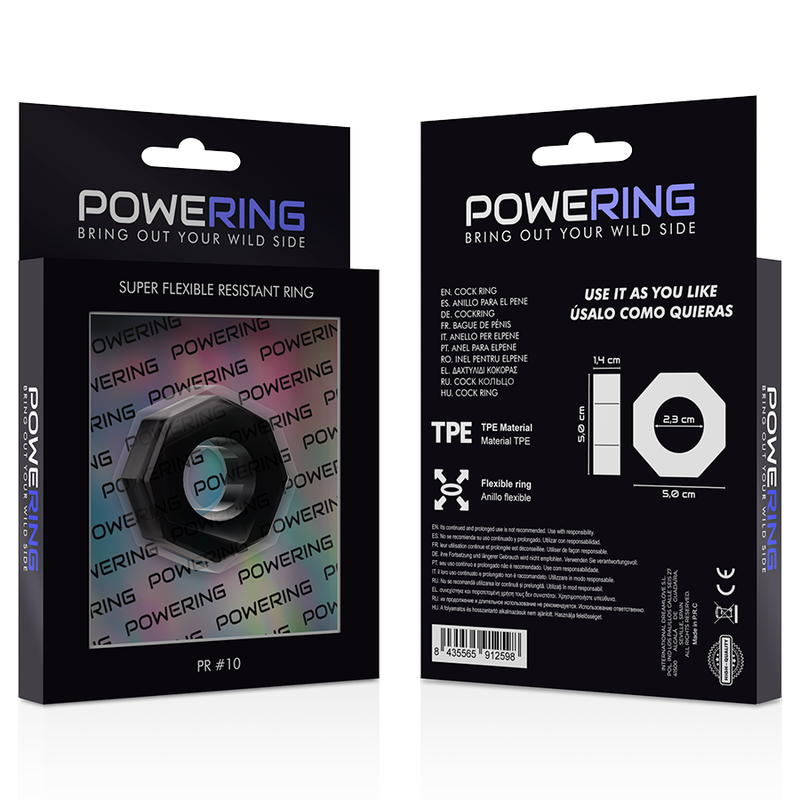 POWERING - SUPER FLEXIBLE AND RESISTANT PENIS RING 5CM PR10 BLACK 11 