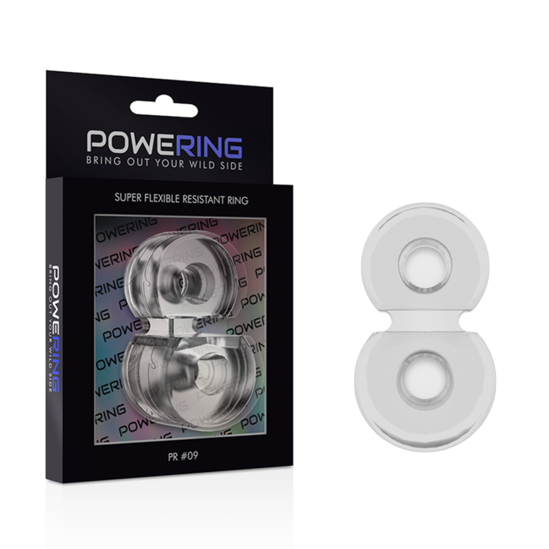 POWERING - SUPER FLEXIBLE AND RESISTANT DOUBLE PENIS RING PR09 CLEAR 2 