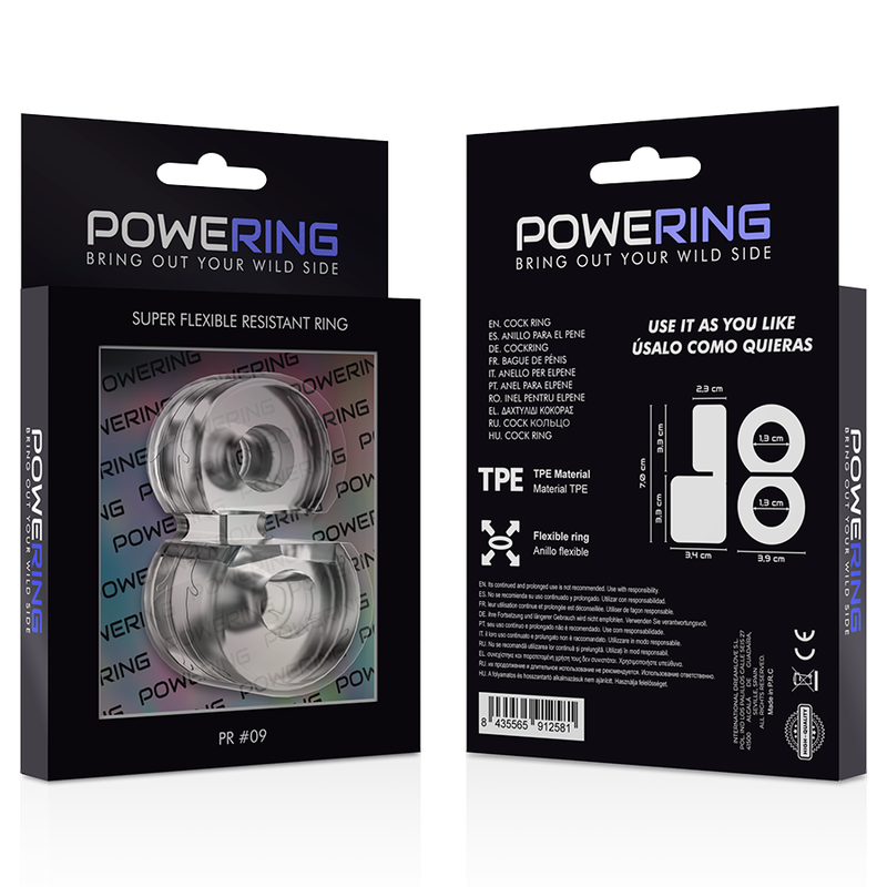 POWERING - ANELLO PER DOPPIO PENE SUPER FLESSIBILE E RESISTENTE PR09 CHIARO 7 