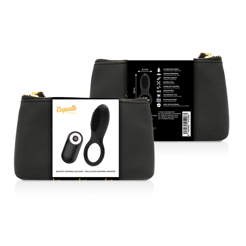 COQUETTE CHIC DESIRE - COCKRING TÉLÉCOMMANDE RECHARGEABLE NOIR/ OR 1 