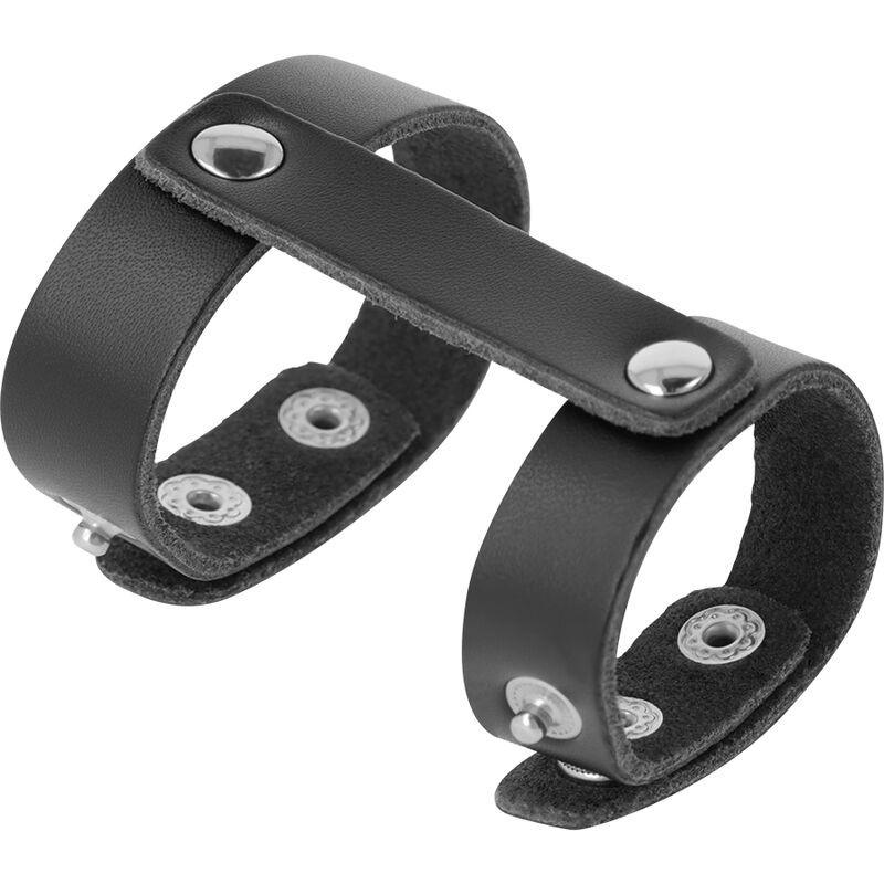 DARKNESS - LEATHER ADJUSTABLE PENIS AND TESTICLE RING 2 