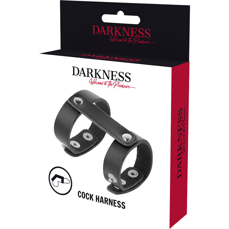 DARKNESS - LEATHER ADJUSTABLE PENIS AND TESTICLE RING 4 