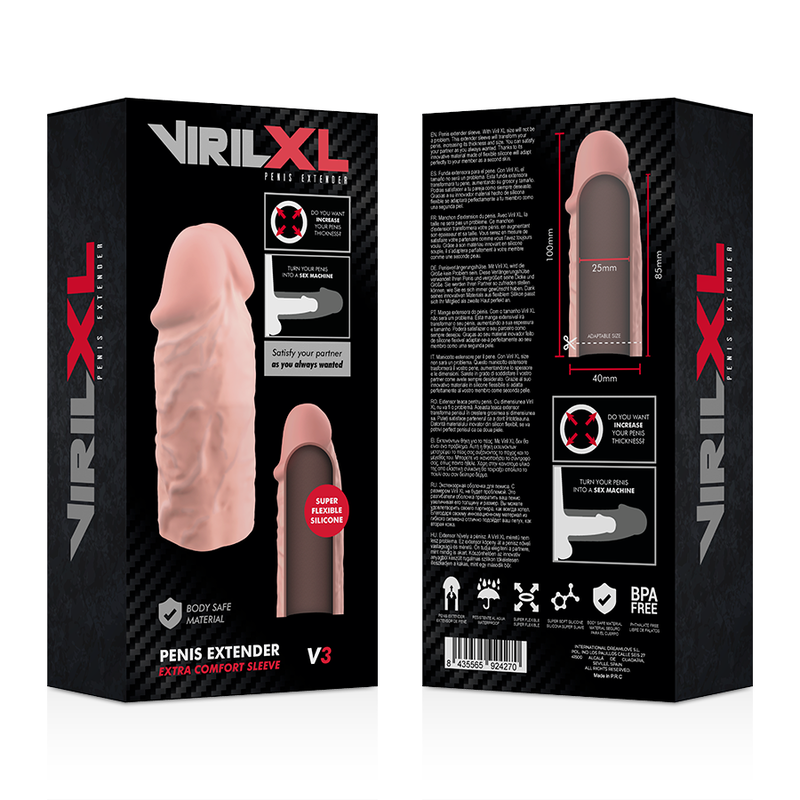 VIRILXL - ESTENSIONE NATURALE DEL PENE IN SILICONE LIQUIDO V3 8 