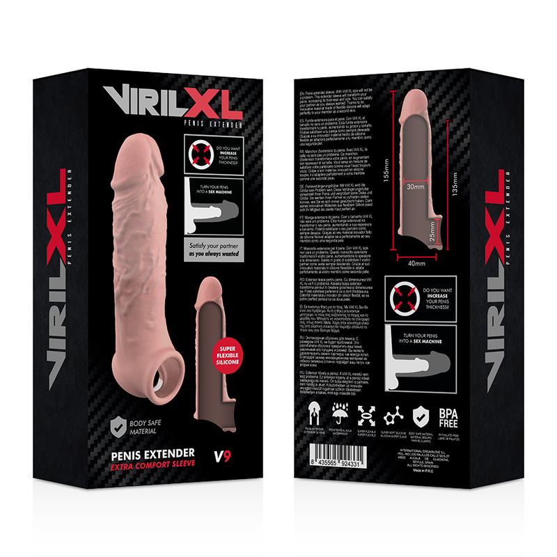 VIRILXL - LIQUID SILICONE V9 NATURAL PENIS EXTENSION 8 