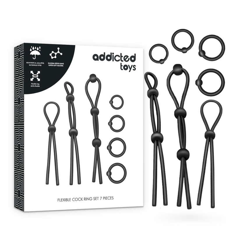 ADDICTED TOYS - FLEXIBLES SILIKON-COCKRING-SET 7-TEILIG 1 