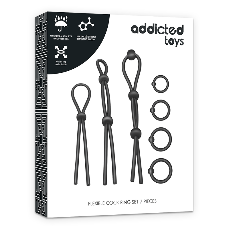 ADDICTED TOYS - FLEXIBLES SILIKON-COCKRING-SET 7-TEILIG 6 