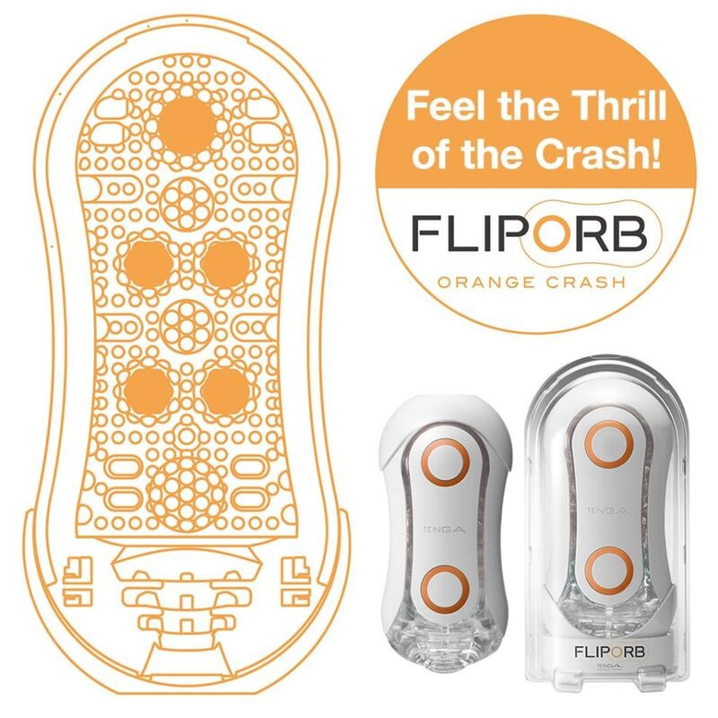 TENGA - MASTURBATORE FLIP ORB STRONG CRASH BIANCO E ARANCIONE 1 