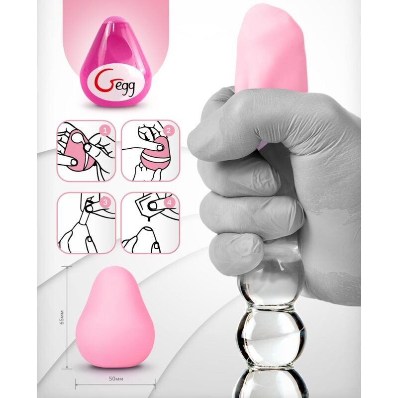 G-VIBE - REUSABLE TEXTURED MASTURBATOR EGG PINK 3 