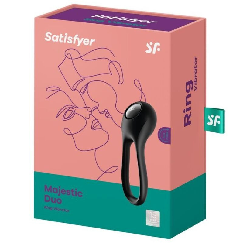 SATISFYER - VIBRATEUR ANNEAU MAJESTIC DUO NOIR 3 