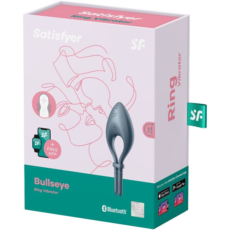 SATISFYER - BULLSEYE RING VIBRATOR APP GRAU 2 