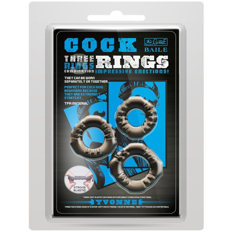 BAILE - COCK RINGS YVONNE SET 3 PENIS RINGS 3 