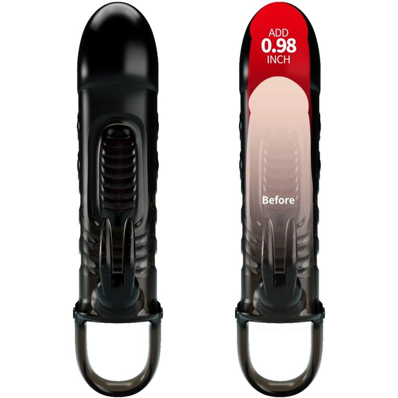 PRETTY LOVE - SLOANE RABBIT PENIS SHEATH BLACK 1 