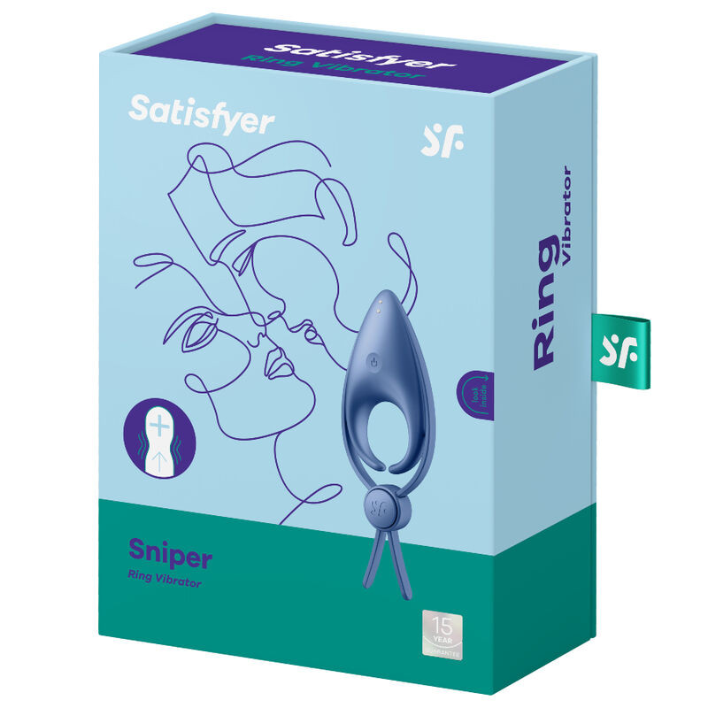 SATISFYER - SNIPER RING VIBRATOR BLUE 2 