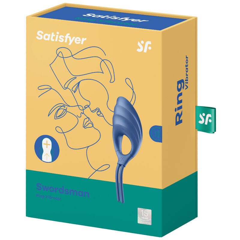 SATISFYER - VIBRATEUR ANNEAU SWORDSMAN BLEU 3 