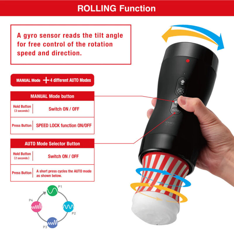 TENGA - VACUUM GYRO ROLLER SUCTION & ROTATION 4 