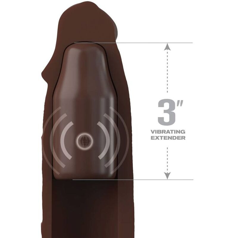 FANTASY X- TENSIONS - PIPEDREAMS SLEEVE 22,86 CM + 7,62 CM PLUG REMOTE BROWN 2 