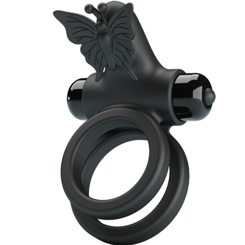 PRETTY LOVE - DOUBLE VIBRATING RING WITH BLACK STIMULATOR 1 