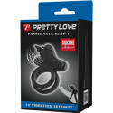 PRETTY LOVE - DOUBLE ANNEAU VIBRANT AVEC STIMULATEUR NOIR 10 