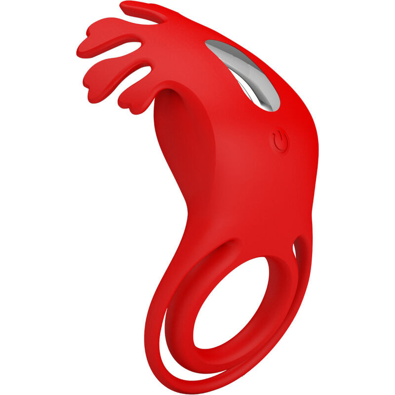 PRETTY LOVE - ANELLO VIBRATORE RUBEN 7 VIBRAZIONI IN SILICONE ROSSO 2 