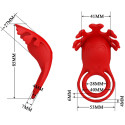 PRETTY LOVE - ANELLO VIBRATORE RUBEN 7 VIBRAZIONI IN SILICONE ROSSO 5 