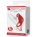 PRETTY LOVE - ANELLO VIBRATORE RUBEN 7 VIBRAZIONI IN SILICONE ROSSO 8 