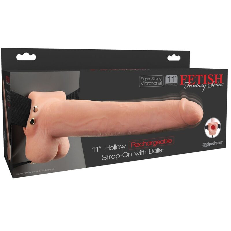 FETISH FANTASY SERIES - IMBRACATURA REGOLABILE PENE REALISTICO CON SFERE RICARICABILI E VIBRATORE 28 CM 5 