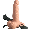 FETISH FANTASY SERIES - ADJUSTABLE HARNESS REMOTE CONTROL REALISTIC PENIS WITH RECHARGEABLE TESTICLES AND VIBRATOR 15 CM 1 