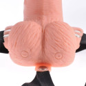 FETISH FANTASY SERIES - ADJUSTABLE HARNESS REMOTE CONTROL REALISTIC PENIS WITH RECHARGEABLE TESTICLES AND VIBRATOR 15 CM 3 