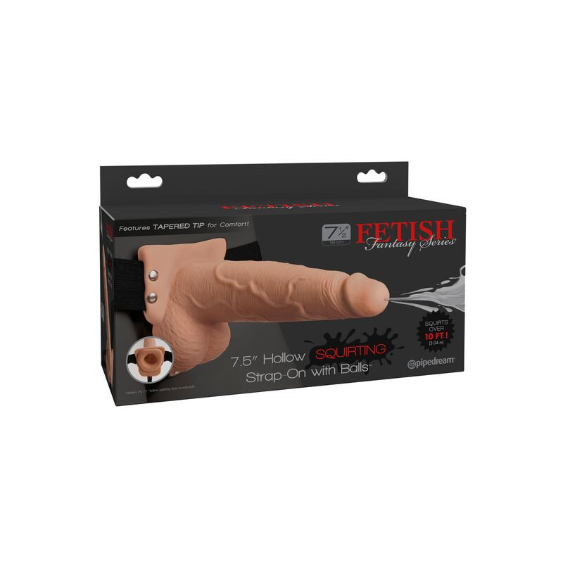 FETISH FANTASY SERIES - IMBRACATURA REGOLABILE PENE REALISTICO CON SFERE SQUIRTING 19 CM 4 