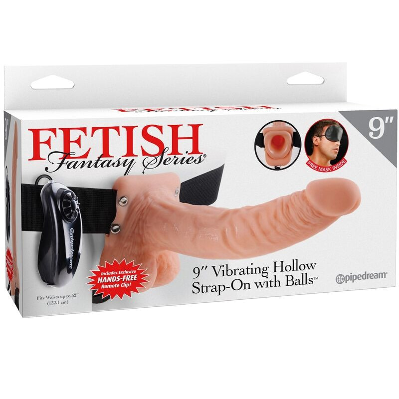 FETISH FANTASY SERIES - ADJUSTABLE HARNESS REMOTE CONTROL REALISTIC PENIS WITH TESTICLES 23 CM 4 