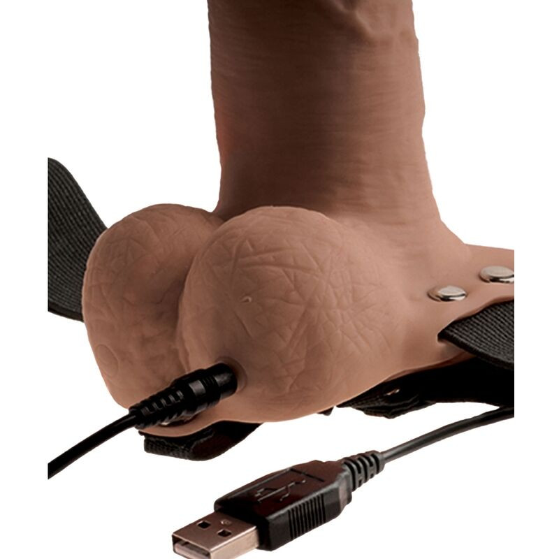 FETISH FANTASY SERIES - ADJUSTABLE HARNESS REALISTIC PENIS WITH RECHARGEABLE TESTICLES AND VIBRATOR 15 CM 3 