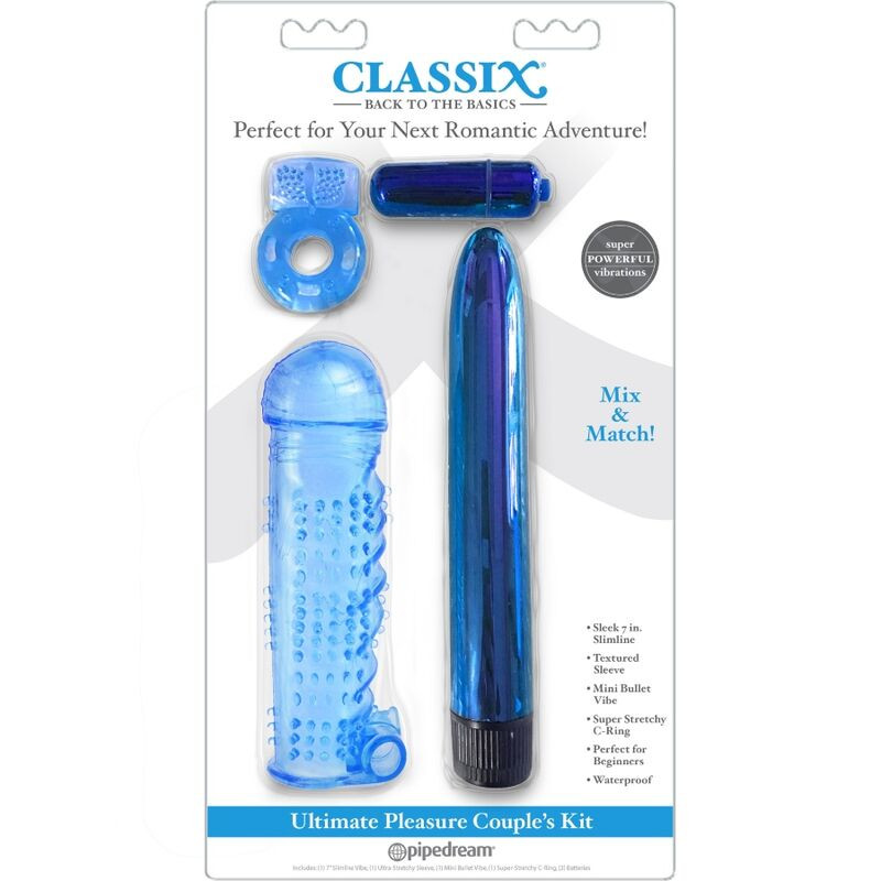 CLASSIX - KIT FOR COUPLES WITH RING, SHEATH AND BULLETS BLUE 1 