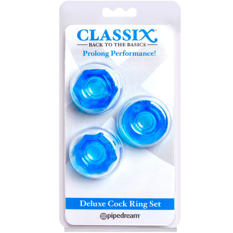 CLASSIX - SET DI 3 ANELLI PER PENE BLU 1 