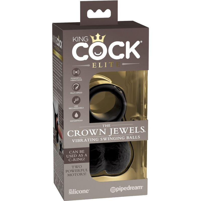 KING COCK - ELITE ANELLO CON TESTICOLO VIBRANTE IN SILICONE 8 