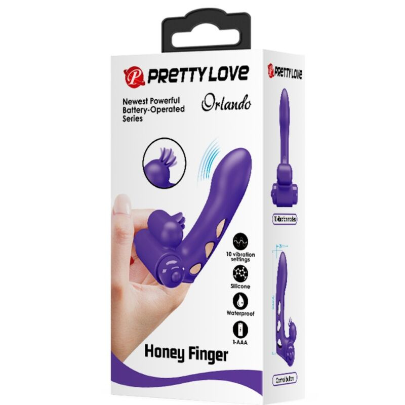 PRETTY LOVE - COUVERCLE DE DOIGT VIBRATEUR ORLANDO VIOLET 8 