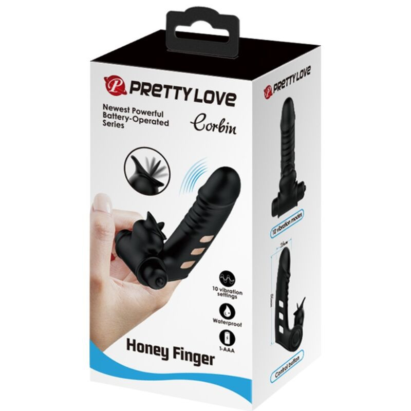 PRETTY LOVE - COUVERCLE DE DOIGT VIBRATEUR CORBIN NOIR 7 